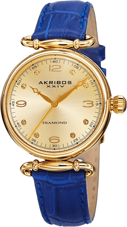 Akribos XXIV,Women’s Watches 34mm,34mm,Stainless Steel,Champagne,Quartz,Sapphire,Hardlex,Round,AK878BU