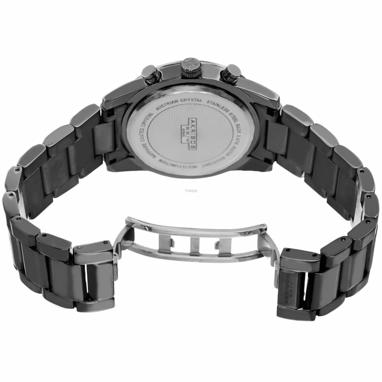 Akribos XXIV,Women’s Watches 41mm,41mm,Stainless Steel,Gunmetal,Quartz,Date,Day,AK943GN