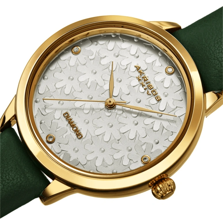 Akribos XXIV,Women’s Watches 34mm,34mm,Composite,Silver,Quartz,Hardlex,Round,AK1051GN