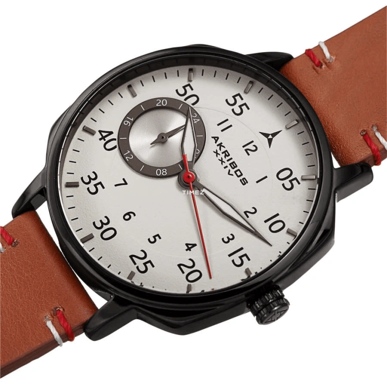 Akribos XXIV,Men’s Watches 42mm,42mm,Composite,White,Quartz,Hardlex,Cushion,AK1109BRBK