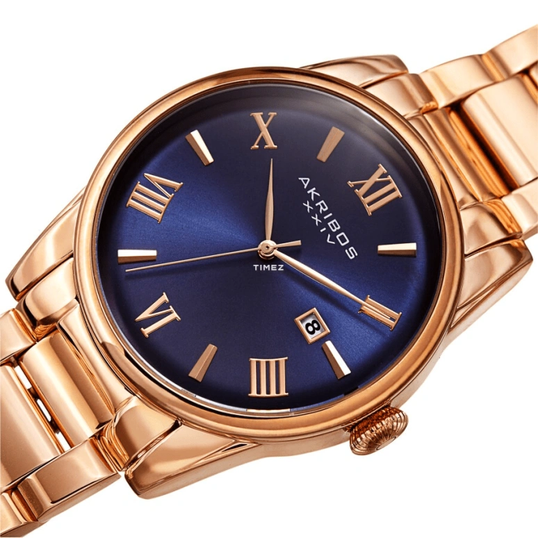 Akribos XXIV,Men’s Watches 41mm,41mm,Composite,Blue,Quartz,Day,Hardlex,AK1056RGBU
