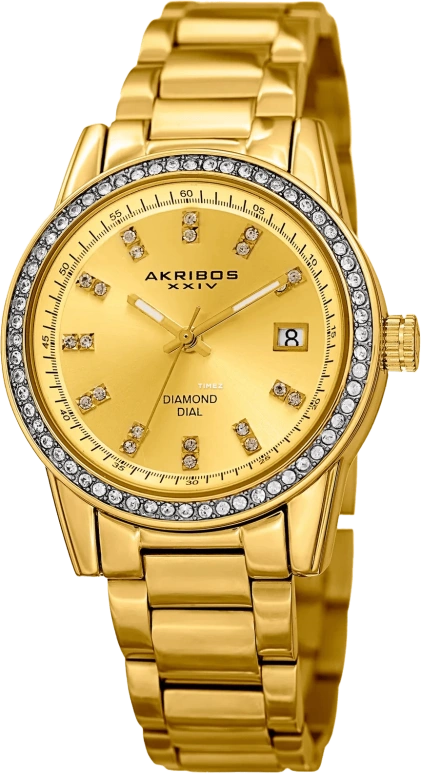 Akribos XXIV,Women’s Watches 36mm,36mm,Composite,Gold,Quartz,Day,Hardlex,AK928YG