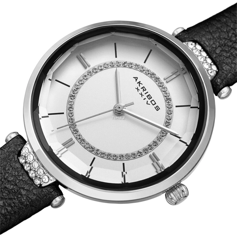 Akribos XXIV,Women’s Watches 34mm,34mm,Composite,White,Quartz,Hardlex,Round,AK1116BK