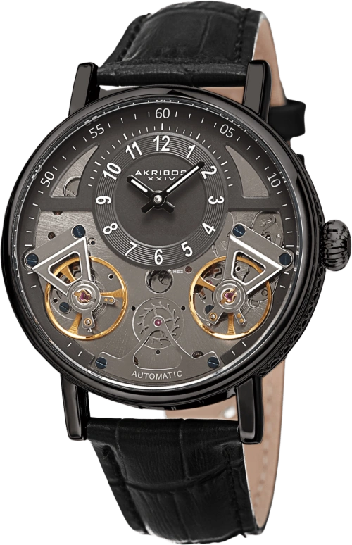 Akribos XXIV,Men’s Watches 40mm,40mm,Stainless Steel,Grey,Automatic,Sapphire,Hardlex,Round,AK1058BK