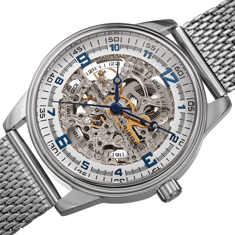Akribos XXIV,Men’s Watches 41mm,41mm,Composite,White,Skeleton,Automatic,Hardlex,Round,AK1074SS