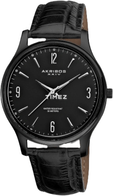 Akribos XXIV,Men’s Watches 40mm,40mm,Stainless Steel,Black,Quartz,Round,AK539BK