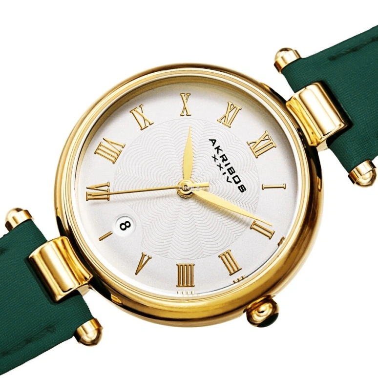 Akribos XXIV,Women’s Watches 35mm,35mm,Composite,White,Quartz,Day,Hardlex,AK1070GN