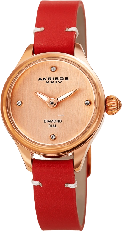 Akribos XXIV,Women’s Watches 26mm,26mm,Stainless Steel,Rose Gold,Quartz,Sapphire,Hardlex,Round,AK750RD