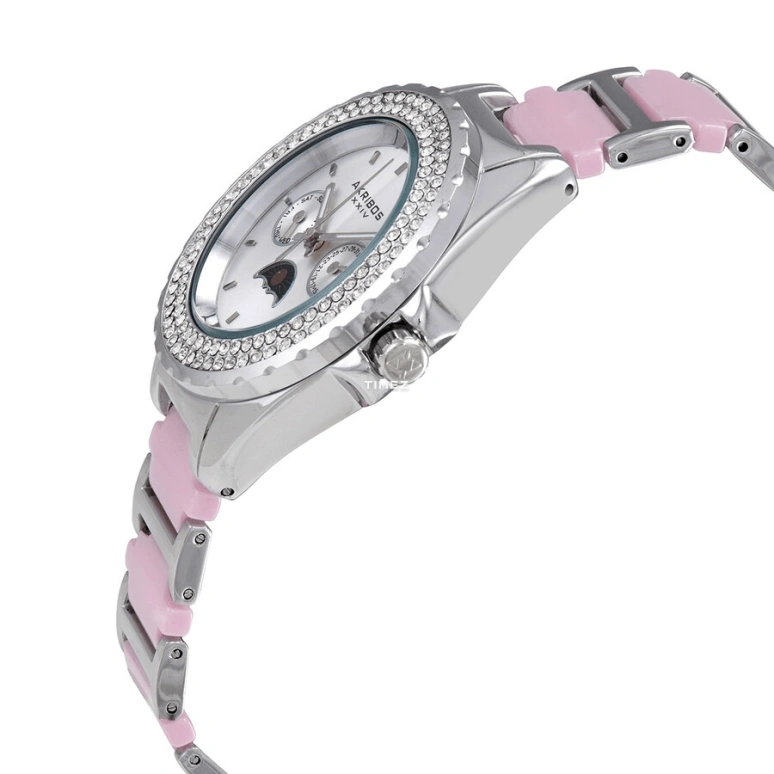 Akribos XXIV,Women’s Watches 39mm,39mm,Composite,Silver,Quartz,Date,Day,AK961SSPK