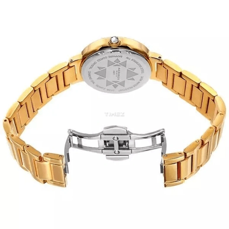 Akribos XXIV,Women’s Watches 30mm,30mm,Stainless Steel,White,Quartz,Hardlex,Round,AK877YG