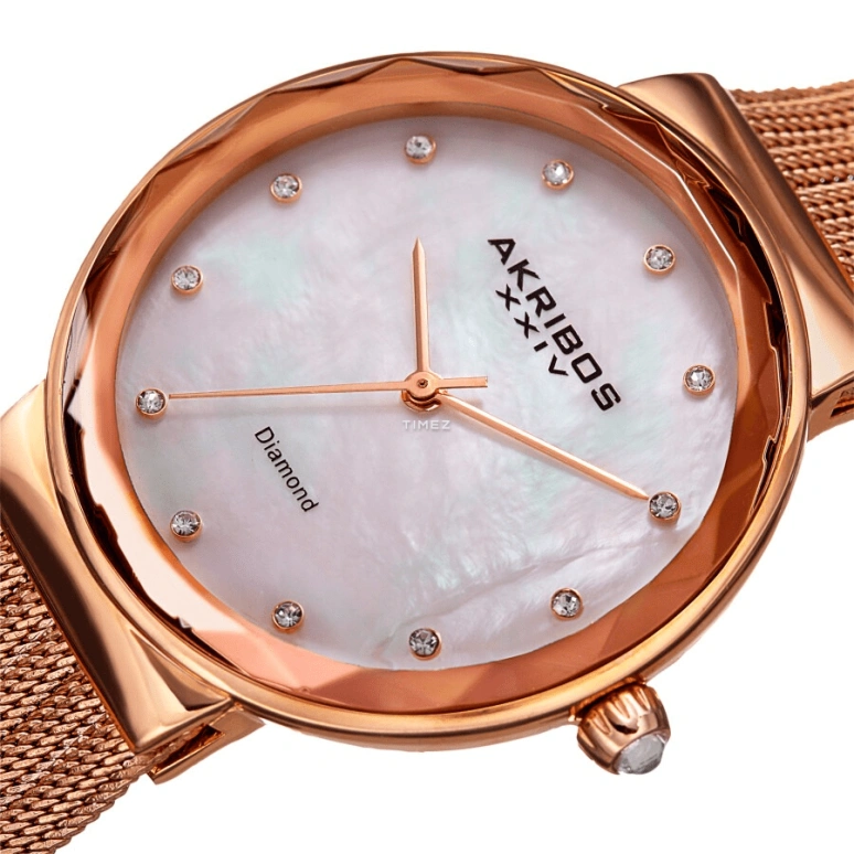 Akribos XXIV,Women’s Watches 36mm,36mm,Composite,White,Quartz,Hardlex,Round,AK1009RG