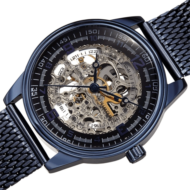 Akribos XXIV,Men’s Watches 41mm,41mm,Stainless Steel,Blue,Automatic,Hardlex,Round,AK1074BU