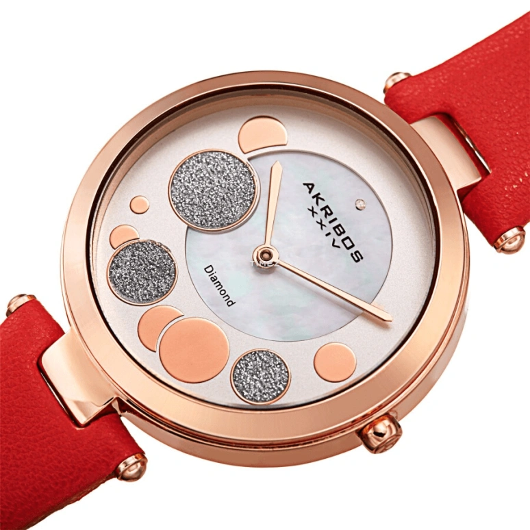 Akribos XXIV,Women’s Watches 34mm,34mm,Composite,Cream,Quartz,Hardlex,Round,AK1069RD