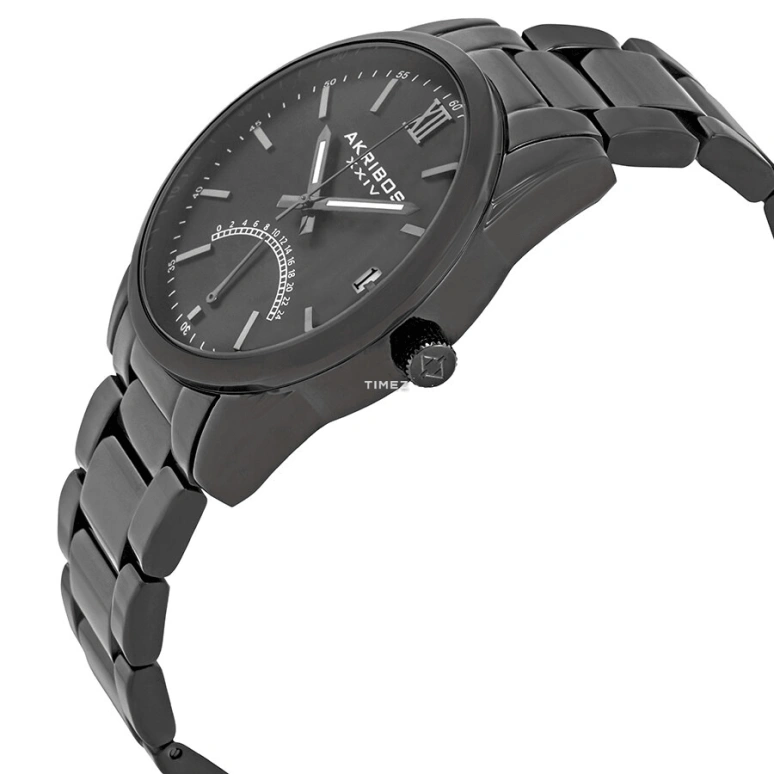 Akribos XXIV,Men’s Watches 42mm,42mm,Composite,Black,Quartz,Day,Retrograde,AK962BK