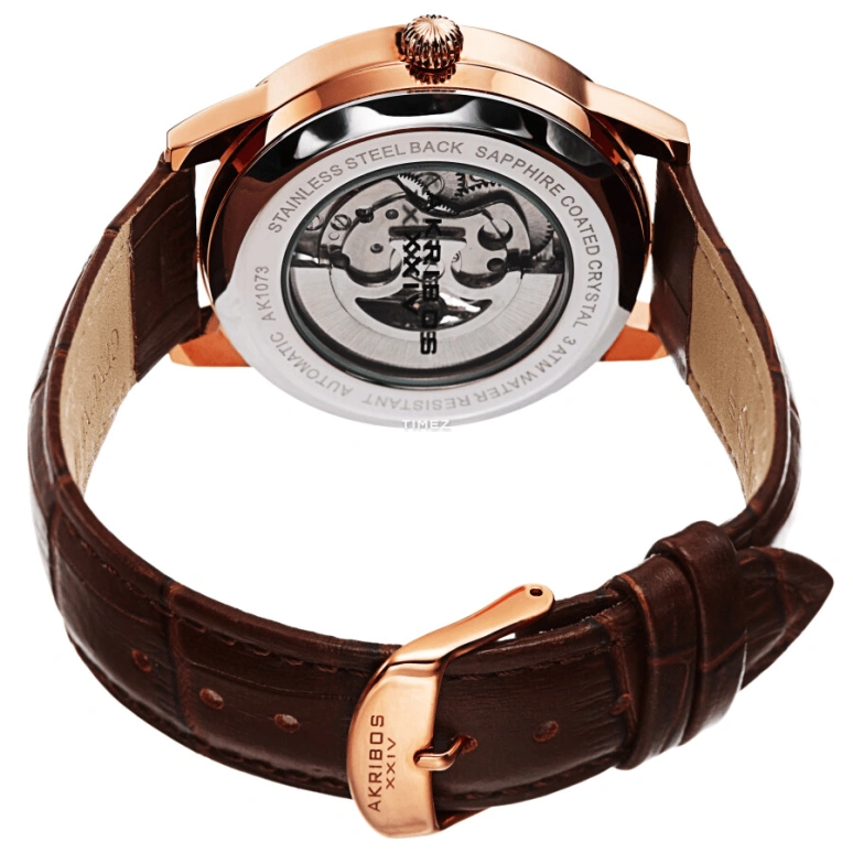 Akribos XXIV,Men’s Watches 41mm,41mm,Composite,White,Skeleton,Automatic,Hardlex,Round,AK1073RGB