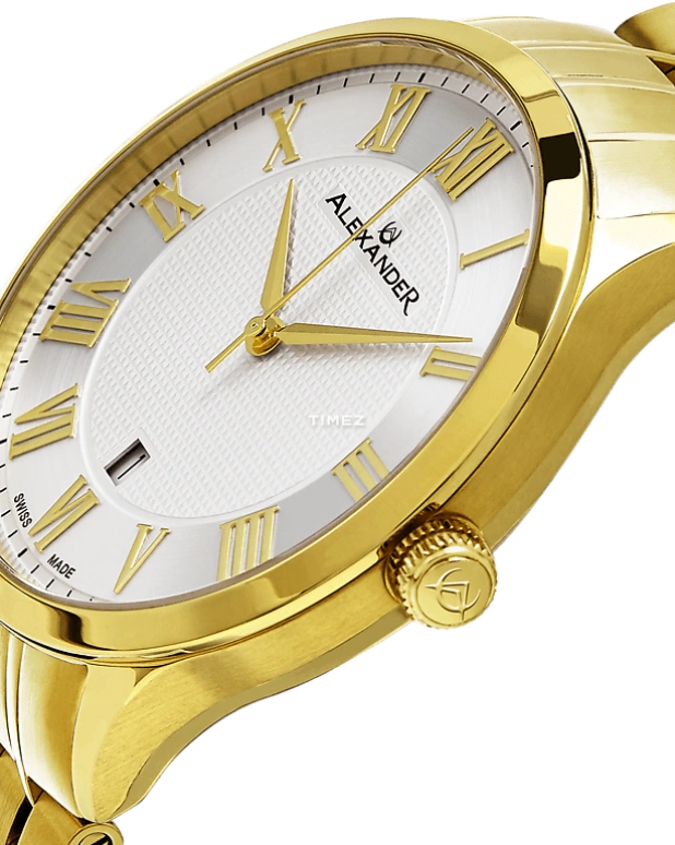 Alexander,MEN'S WATCHES 42mm,42mm,Stainless Steel,White,Quartz,Day,Sapphire,Crystal Glass,A103B,A103B-03