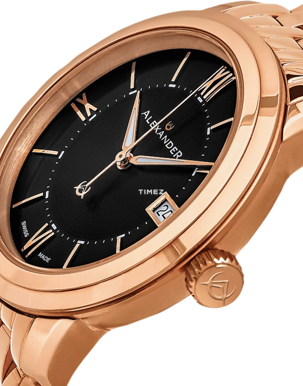 Alexander,MEN'S WATCHES 40mm,40mm,Stainless Steel,Black,Quartz,Day,Sapphire,Crystal Glass,A111B,A111B-07
