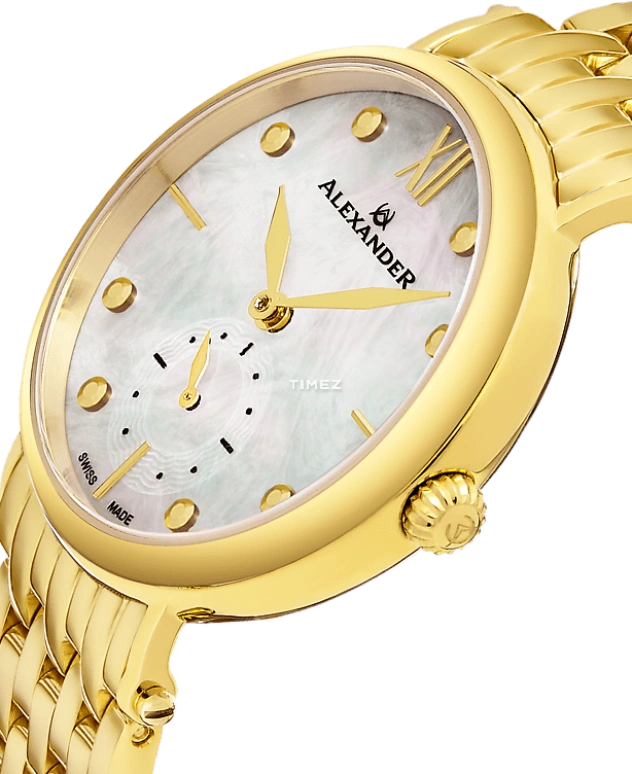 Alexander,WOMEN'S WATCHES 34mm,34mm,Stainless Steel,Silver,Quartz,Sapphire,Round,A201B,A201B-02