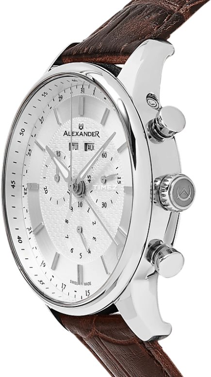 Alexander,MEN'S WATCHES 42mm,42mm,Stainless Steel,Silver White,Quartz,Chronograph,Month,Date,Day,Sapphire,Crystal Glass,Round,A101,A101-06