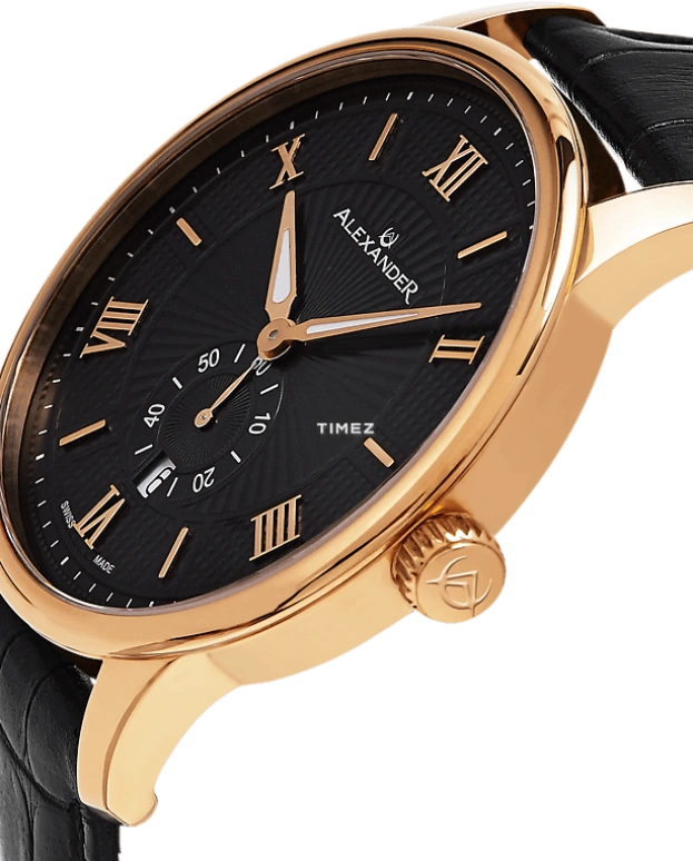 Alexander,MEN'S WATCHES 42mm,42mm,Stainless Steel,Black,Quartz,Day,Sapphire,Crystal Glass,A102,A102-04