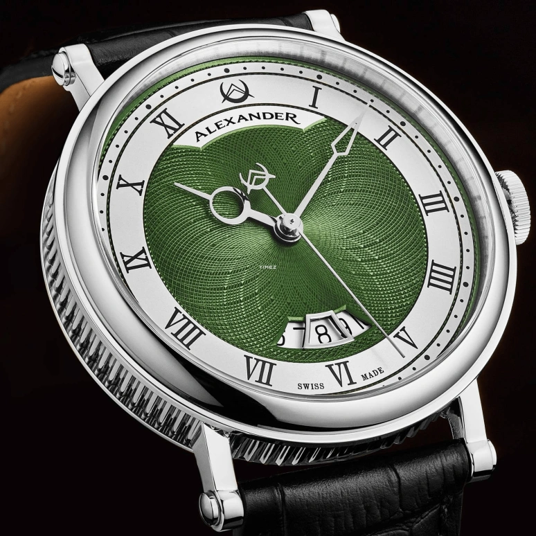 Alexander,MEN'S WATCHES 43mm,43mm,Stainless Steel,Green,White,Automatic,Day,Sapphire,Crystal Glass,A153,A153-03