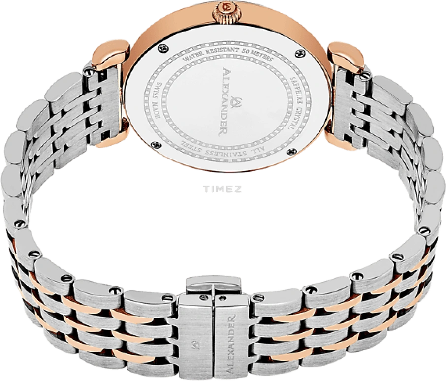 Alexander,WOMEN'S WATCHES 35mm,35mm,Stainless Steel,Silver,Quartz,Day,Sapphire,A202B,A202B-03
