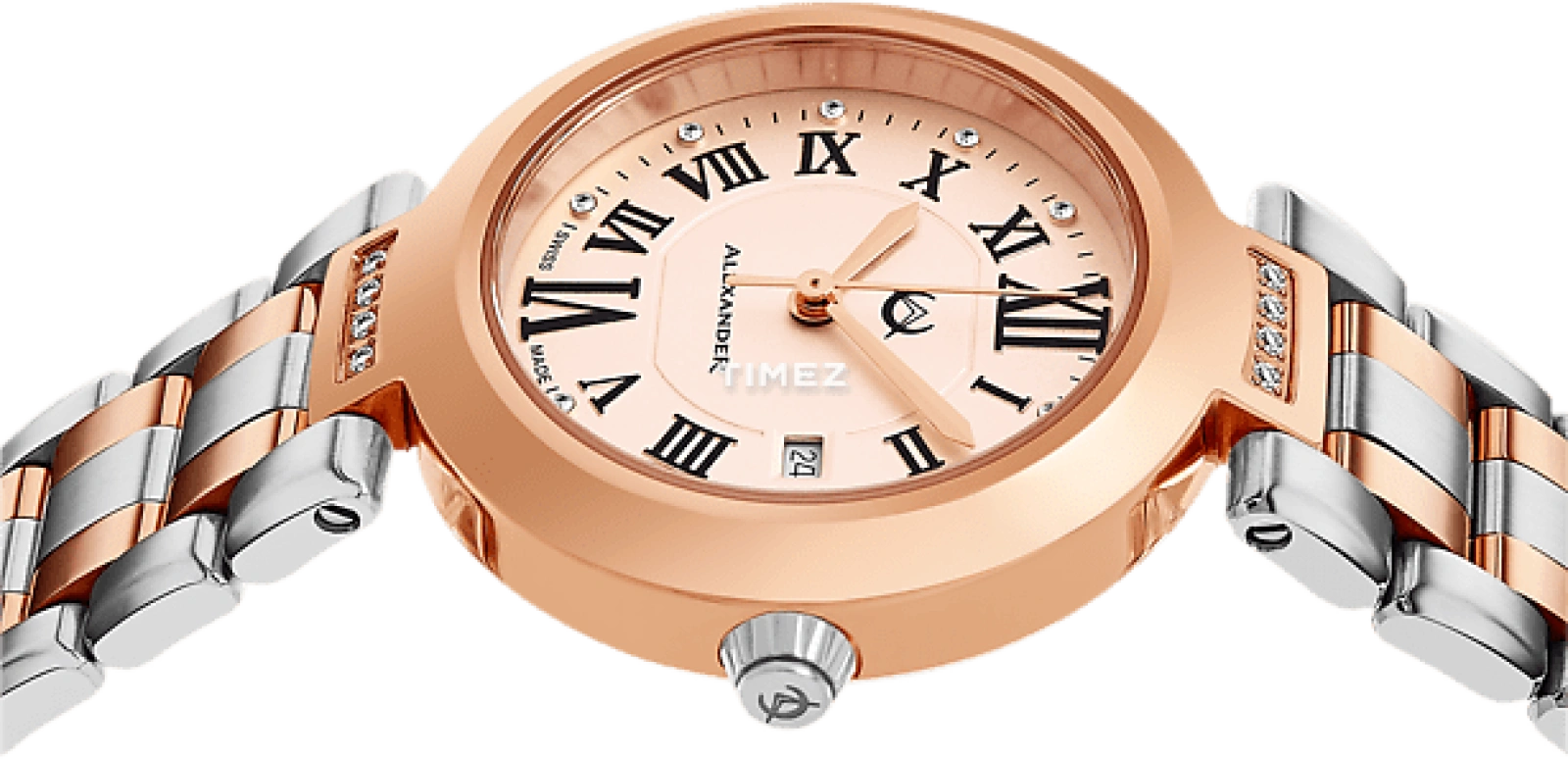 Alexander,WOMEN'S WATCHES 32mm,32mm,Stainless Steel,Rose Gold,Quartz,Day,Sapphire,AD203B,AD203B-04
