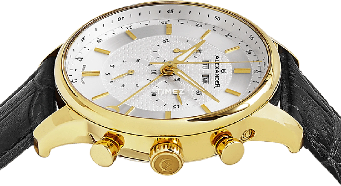Alexander,MEN'S WATCHES 42mm,42mm,Stainless Steel,Silver White,Quartz,Chronograph,Month,Date,Day,Sapphire,Crystal Glass,Round,A101,A101-07