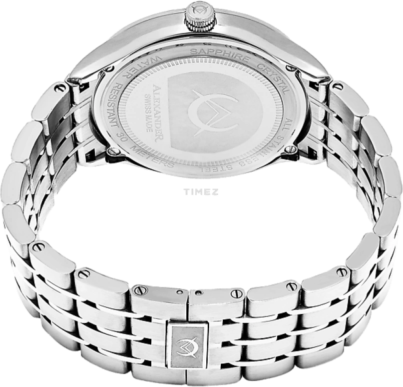 Alexander,MEN'S WATCHES 42mm,42mm,Stainless Steel,Silver White,Quartz,Day,Sapphire,Crystal Glass,A103B,A103B-01