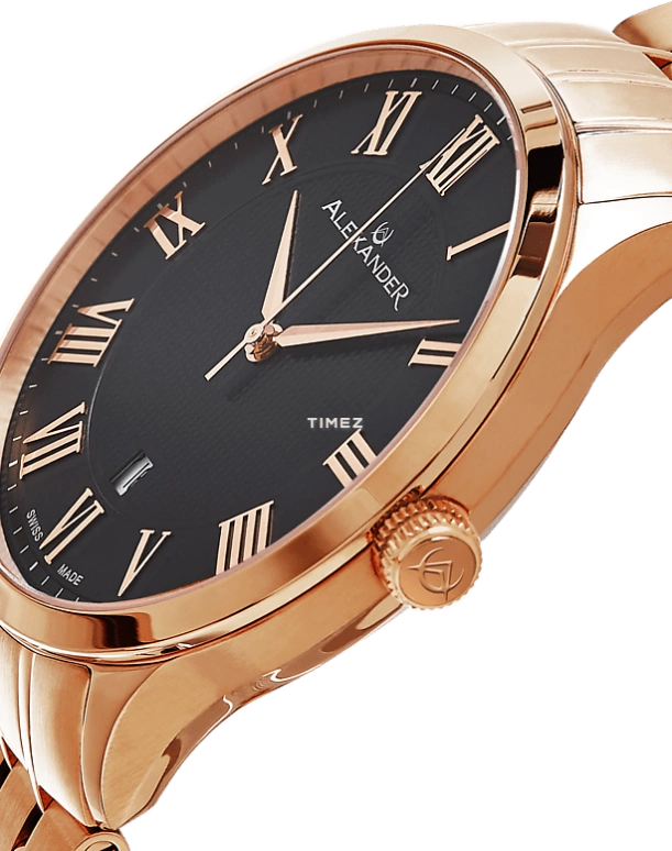 Alexander,MEN'S WATCHES 42mm,42mm,Stainless Steel,Black,Quartz,Day,Sapphire,Crystal Glass,A103B,A103B-04
