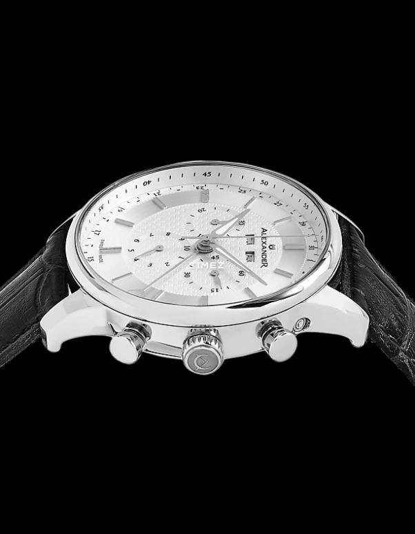 Alexander,MEN'S WATCHES 42mm,42mm,Stainless Steel,Silver White,Quartz,Chronograph,Month,Date,Day,Sapphire,Crystal Glass,Round,A101,A101-01