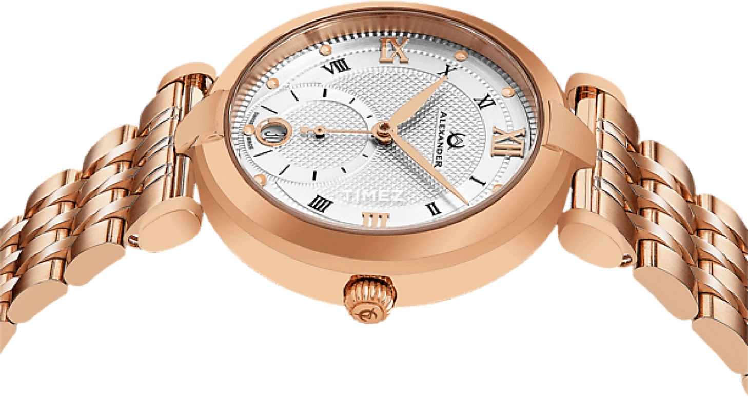 Alexander,WOMEN'S WATCHES 35mm,35mm,Stainless Steel,Silver,Quartz,Day,Sapphire,A202B,A202B-04