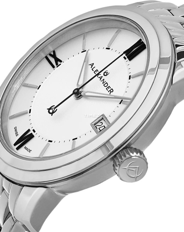 Alexander,MEN'S WATCHES 40mm,40mm,Stainless Steel,Silver White,Quartz,Day,Sapphire,Crystal Glass,A111B,A111B-04