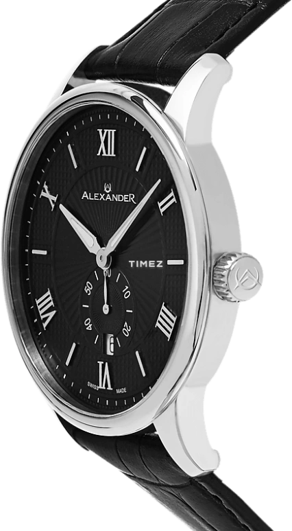 Alexander,MEN'S WATCHES 42mm,42mm,Stainless Steel,Black,Quartz,Day,Sapphire,Crystal Glass,A102,A102-02