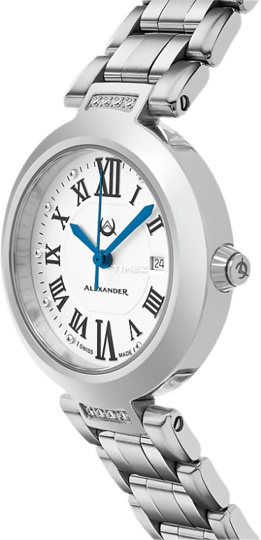 Alexander,WOMEN'S WATCHES 32mm,32mm,Stainless Steel,Silver,Quartz,Day,Sapphire,AD203B,AD203B-01