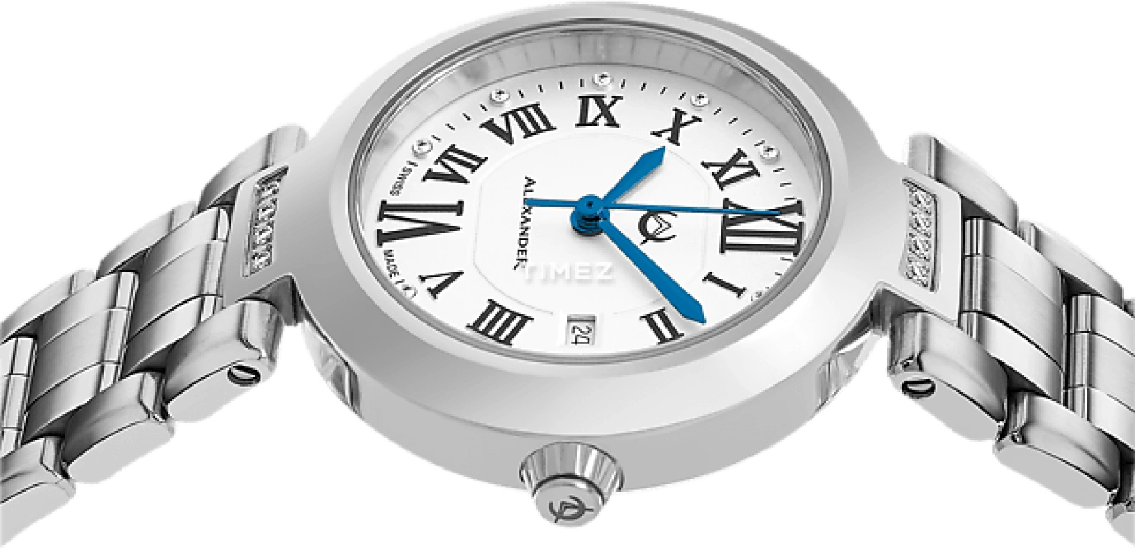 Alexander,WOMEN'S WATCHES 32mm,32mm,Stainless Steel,Silver,Quartz,Day,Sapphire,AD203B,AD203B-01