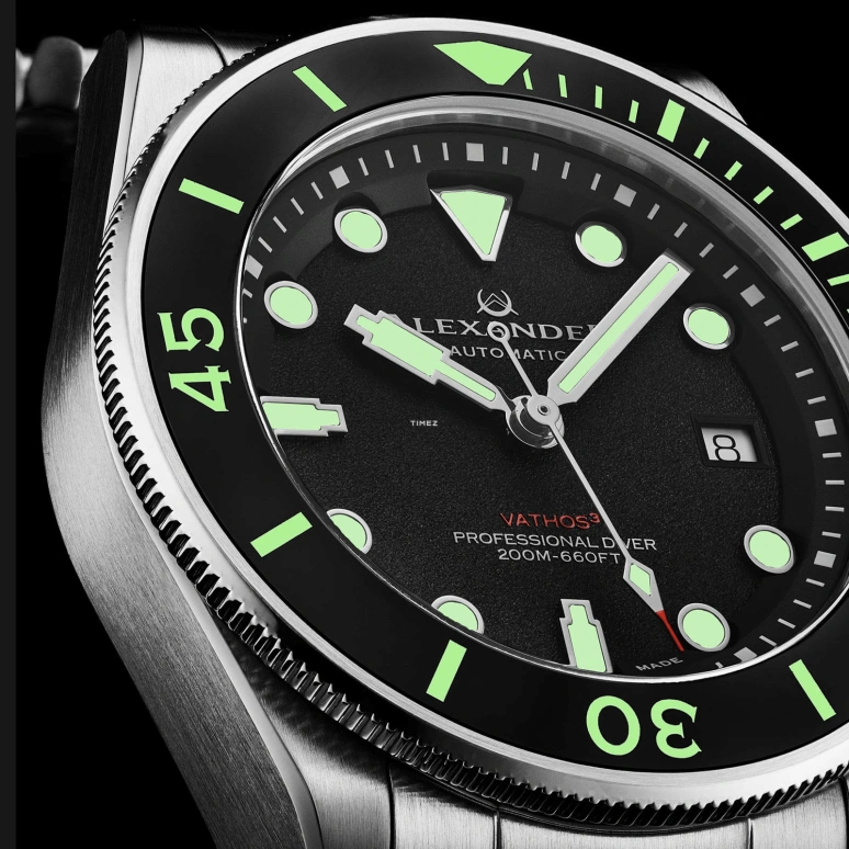 Alexander,MEN'S WATCHES 42mm,42mm,Stainless Steel,Black,Automatic,Day,41hours,A520,A520-02