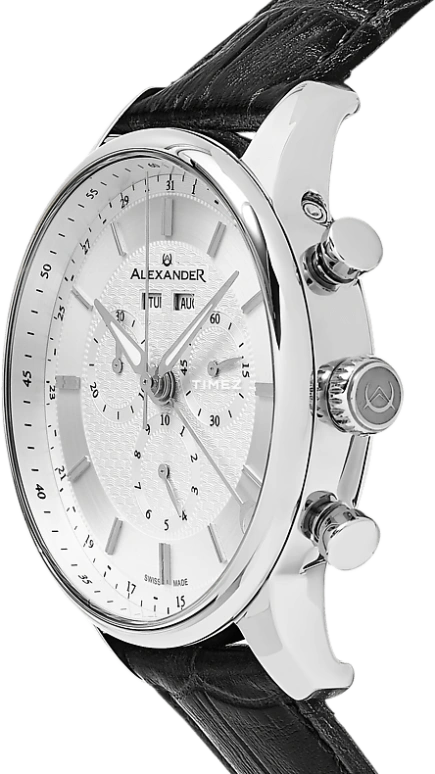 Alexander,MEN'S WATCHES 42mm,42mm,Stainless Steel,Silver White,Quartz,Chronograph,Month,Date,Day,Sapphire,Crystal Glass,Round,A101,A101-01