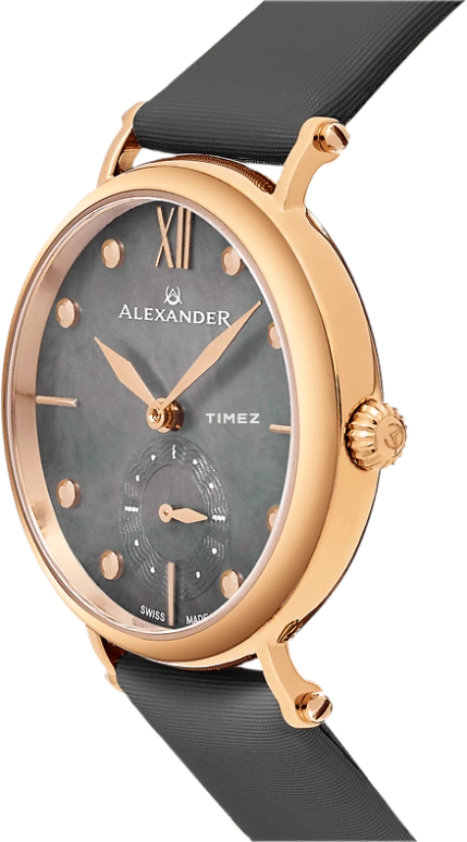 Alexander,WOMEN'S WATCHES 34mm,34mm,Stainless Steel,Black,Quartz,Sapphire,Round,A201,A201-04