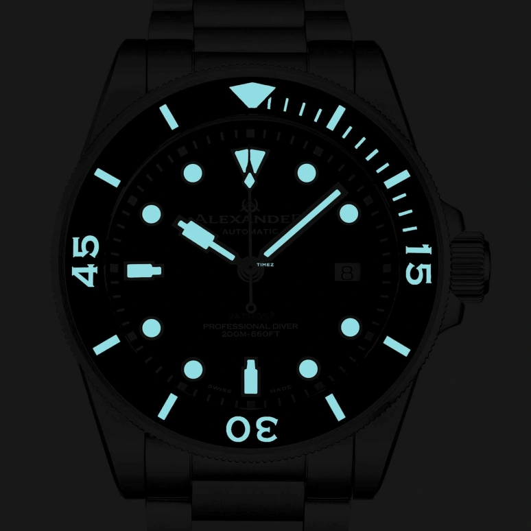 Alexander,MEN'S WATCHES 42mm,42mm,Stainless Steel,Black,Automatic,Day,41hours,A520,A520-01