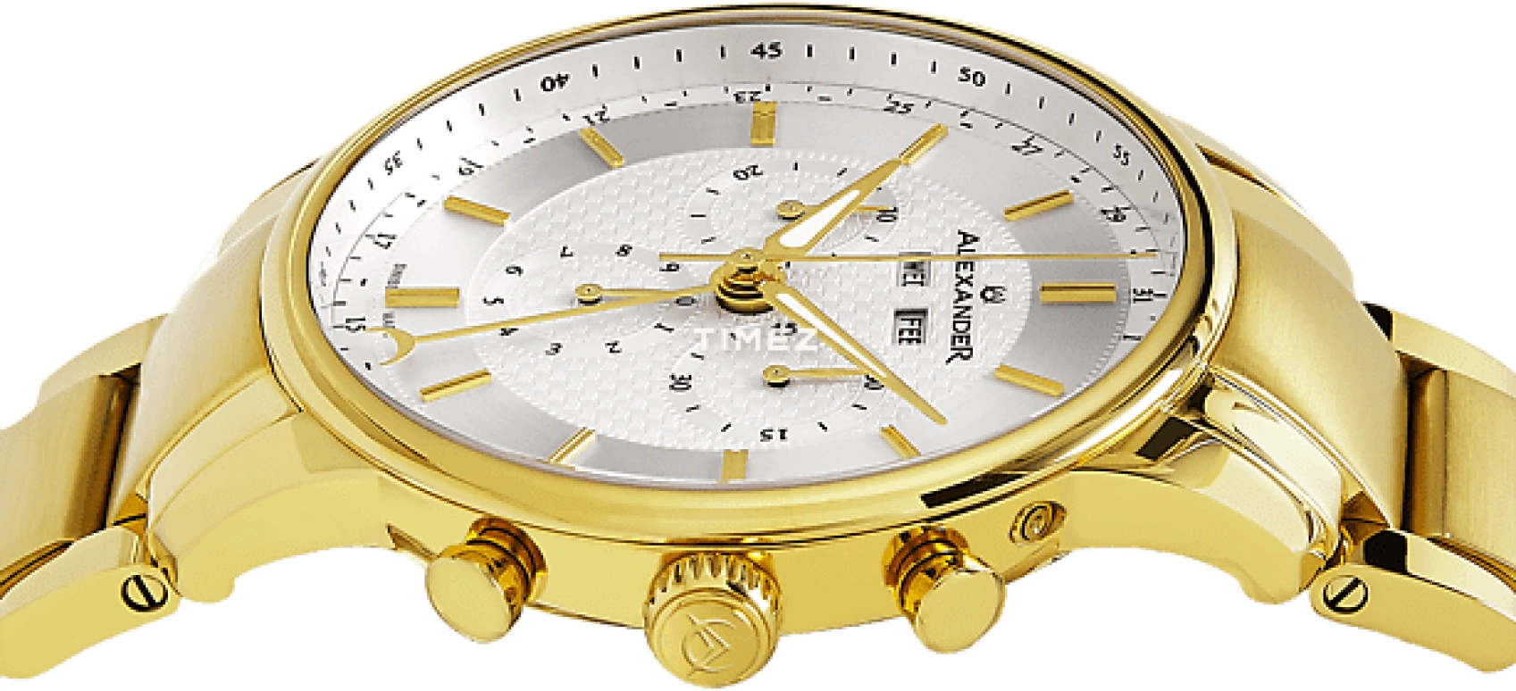 Alexander,MEN'S WATCHES 42mm,42mm,Stainless Steel,Silver White,Quartz,Chronograph,Month,Date,Day,Sapphire,Crystal Glass,Round,A101B,A101B-03