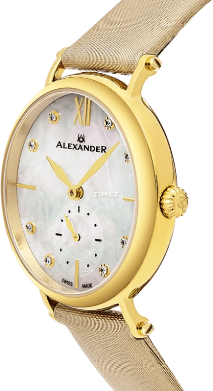 Alexander,WOMEN'S WATCHES 34mm,34mm,Stainless Steel,Silver,Quartz,Sapphire,Round,AD201,AD201-02