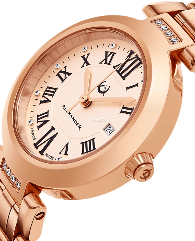 Alexander,WOMEN'S WATCHES 32mm,32mm,Stainless Steel,Rose Gold,Quartz,Day,Sapphire,AD203B,AD203B-05