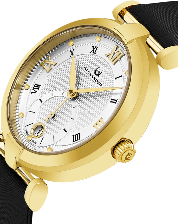 Alexander,WOMEN'S WATCHES 35mm,35mm,Stainless Steel,Silver,Quartz,Day,Sapphire,A202,A202-03