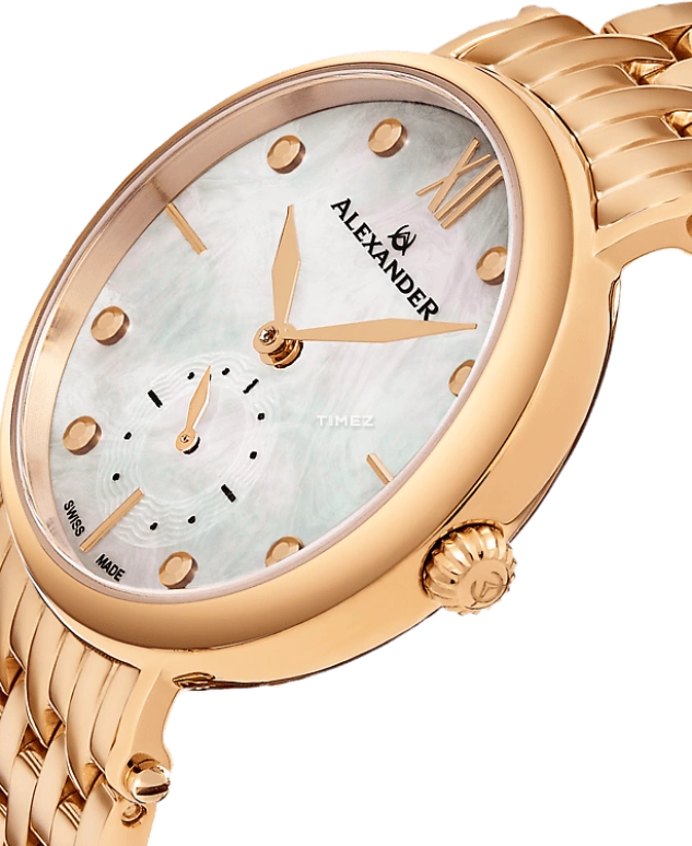 Alexander,WOMEN'S WATCHES 34mm,34mm,Stainless Steel,Silver,Quartz,Sapphire,Round,A201B,A201B-03