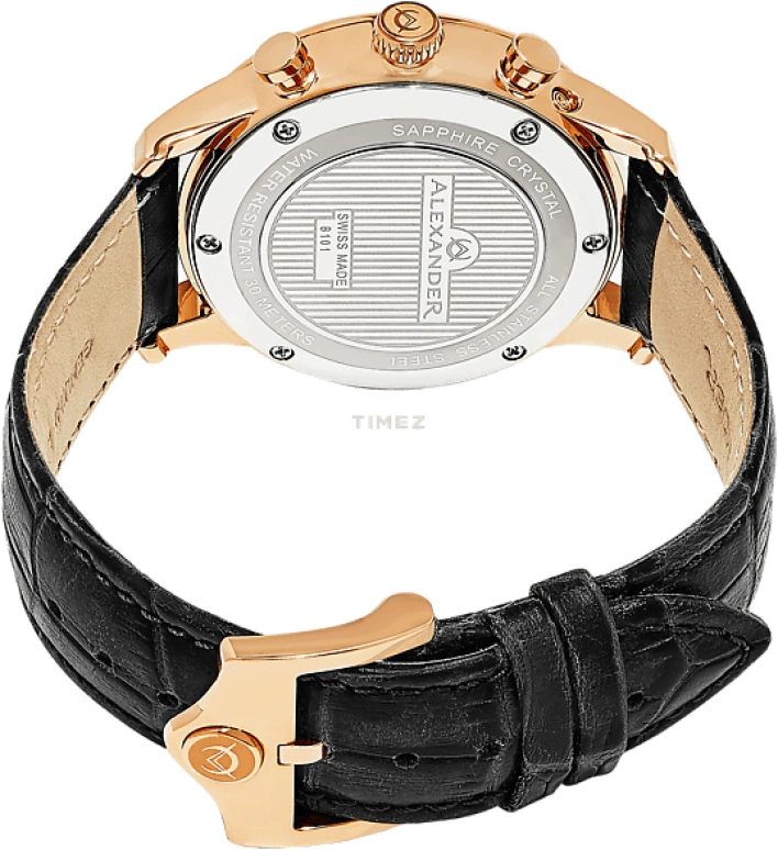 Alexander,MEN'S WATCHES 42mm,42mm,Stainless Steel,Black,Quartz,Chronograph,Month,Date,Day,Sapphire,Crystal Glass,Round,A101,A101-04
