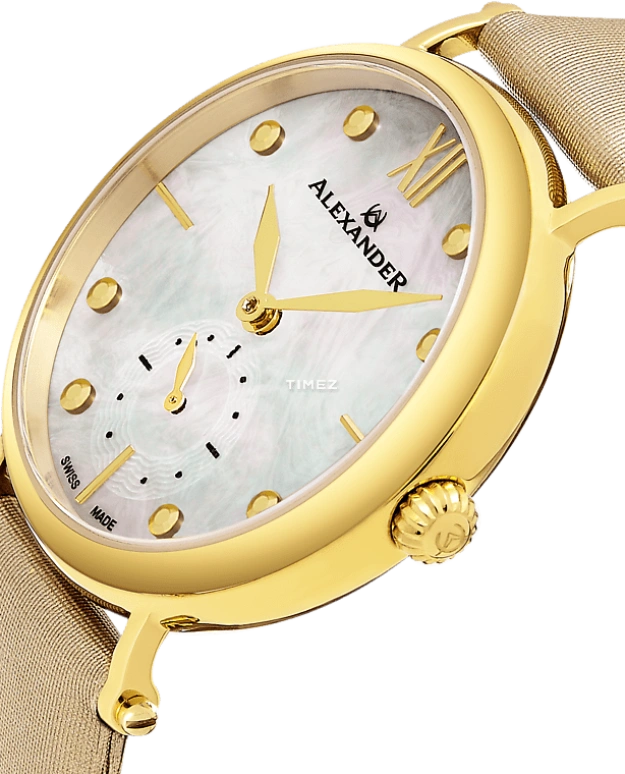 Alexander,WOMEN'S WATCHES 34mm,34mm,Stainless Steel,Silver,Quartz,Sapphire,Round,A201,A201-02