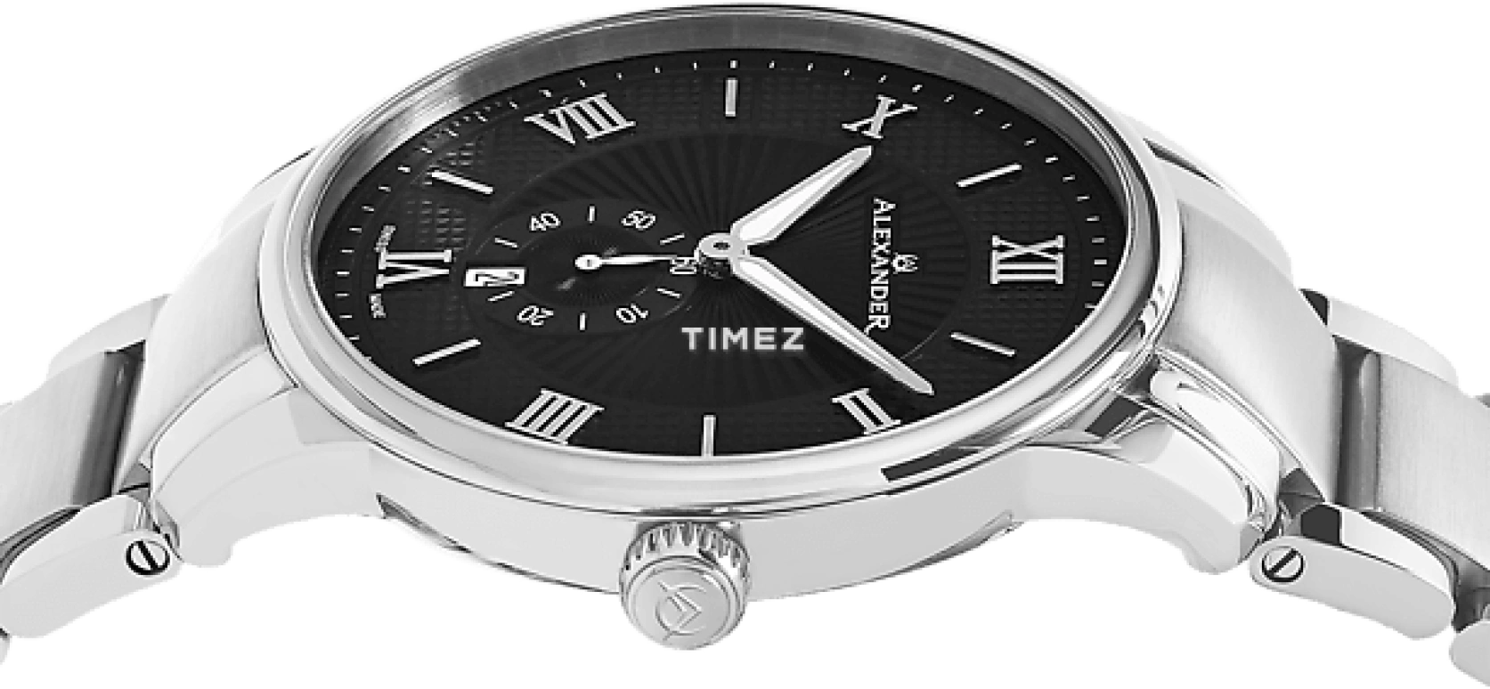 Alexander,MEN'S WATCHES 42mm,42mm,Stainless Steel,Black,Quartz,Day,Sapphire,Crystal Glass,A102B,A102B-02