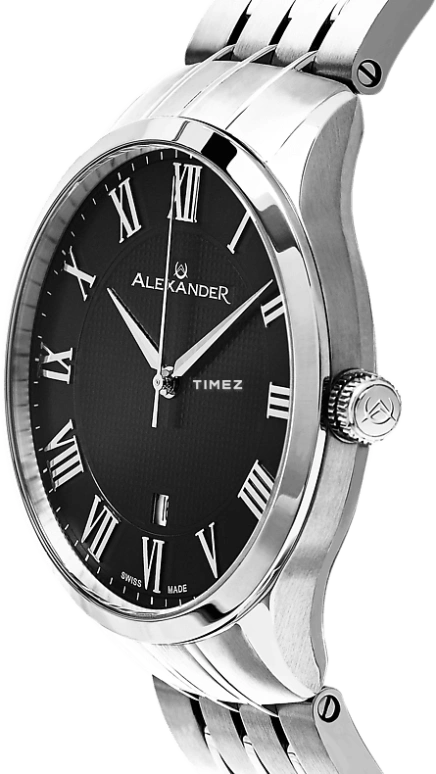 Alexander,MEN'S WATCHES 42mm,42mm,Stainless Steel,Black,Quartz,Day,Sapphire,Crystal Glass,A103B,A103B-02