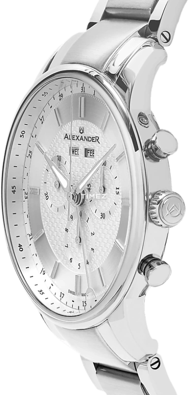 Alexander,MEN'S WATCHES 42mm,42mm,Stainless Steel,Silver,Quartz,Chronograph,Month,Date,Day,Sapphire,Crystal Glass,Round,A101B,A101B-01